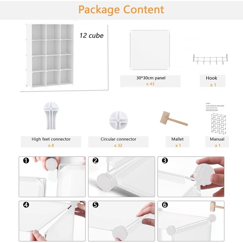 12-Cube Storage Organizer Multi-Purpose Easy Assembly Space Saving Solution New