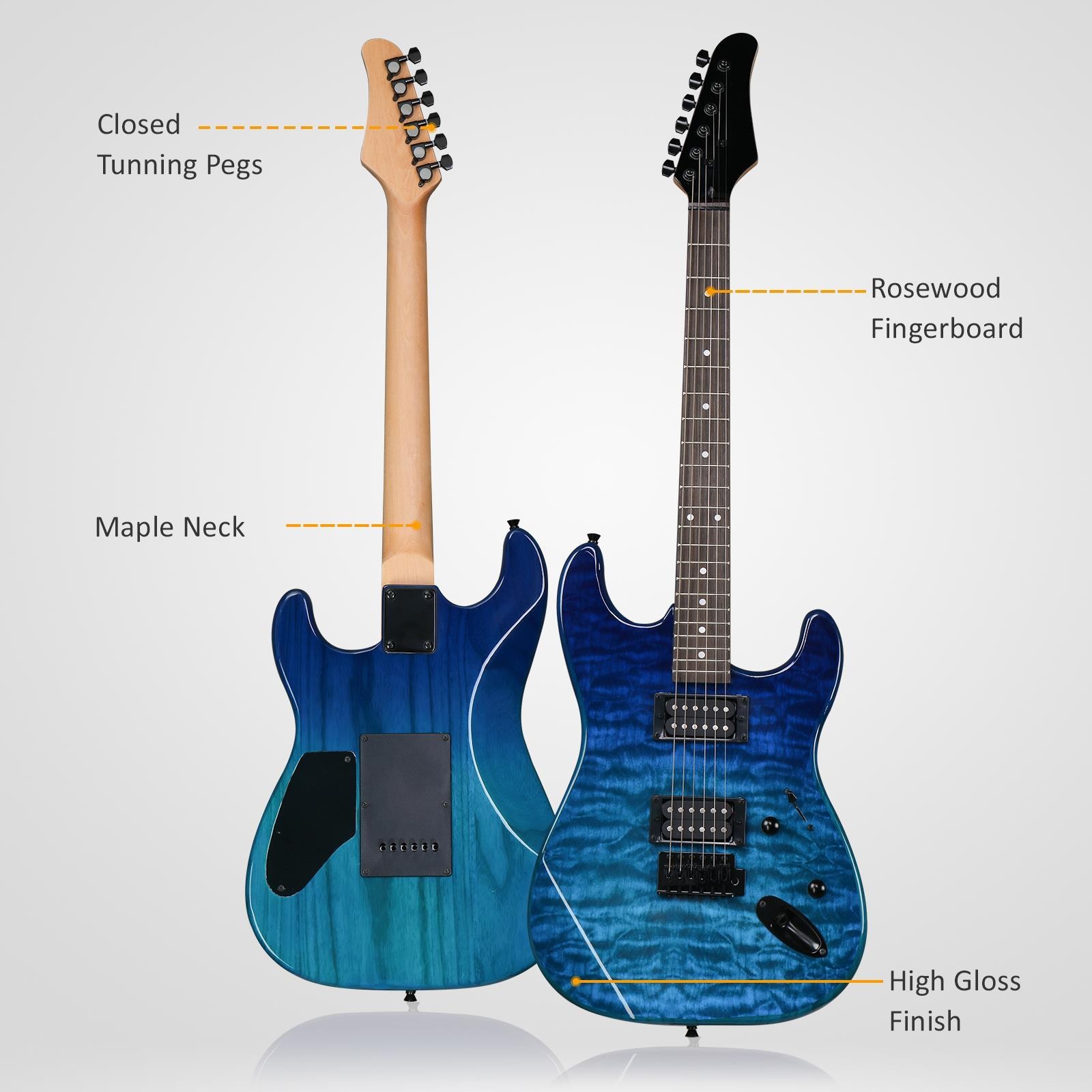 Ktaxon KST 39" Full Size Electric Guitar Basswood With Gig Bag,Strap,Cable,Tool