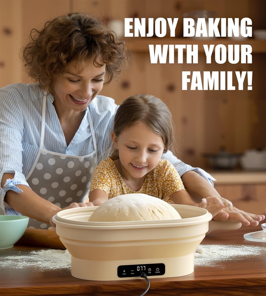 Heating Banneton Bread Proofing Basket, Foldable Sourdough Bread Baking Suppl...