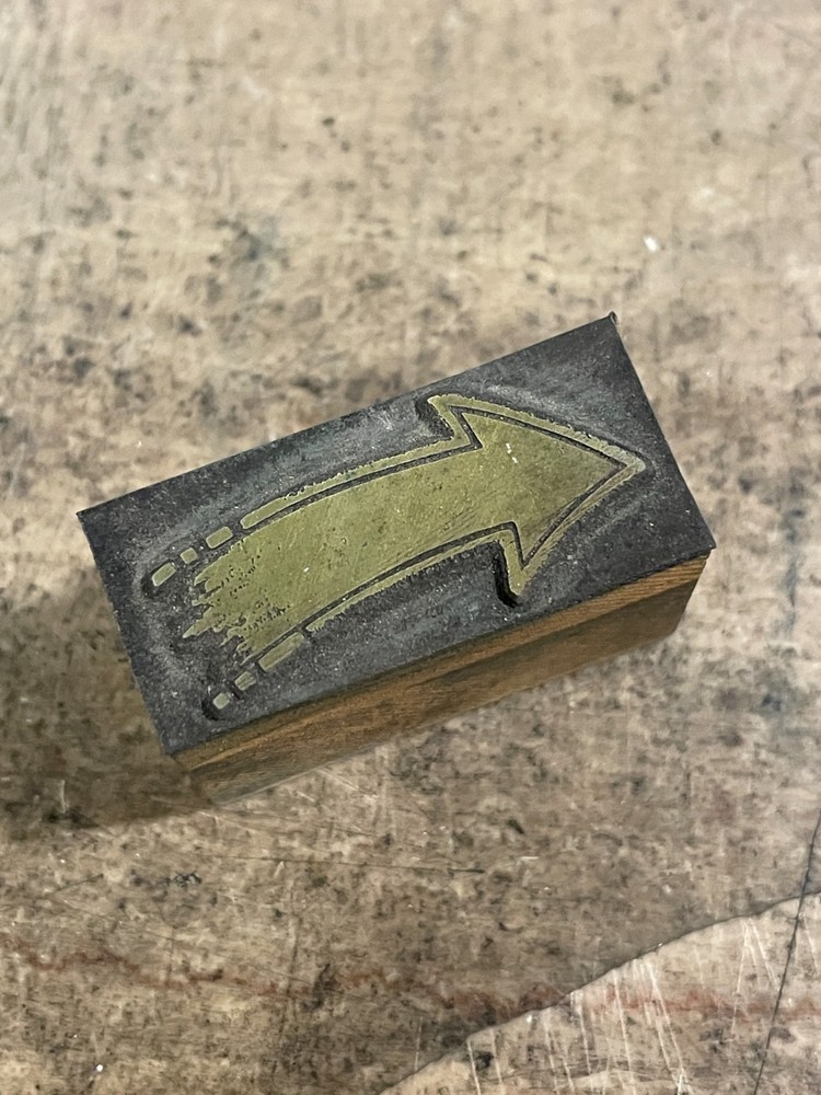 Printing Letterpress Printers Block Action Arrow / Pointer (951)
