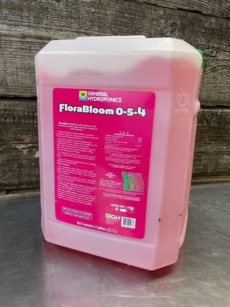 General Hydroponics Florabloom Nutrient Solution 6 Gallon Container