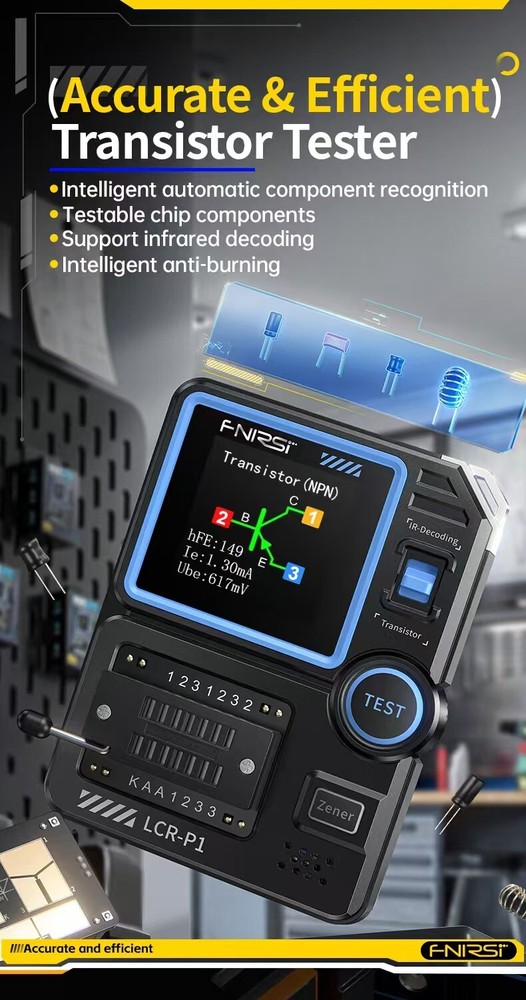 FNIRSI LCR-P1 Transistor Tester Multifunction Diode Triode Capacitance LCR Meter