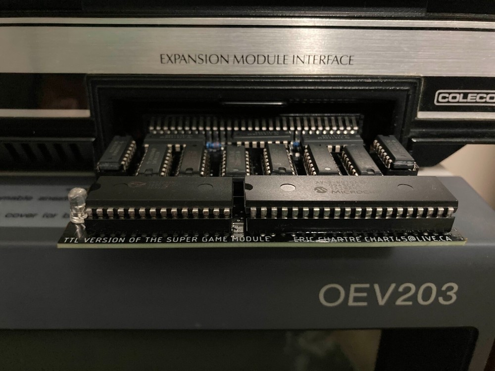 ColecoVision Super Generic Module TTL version, SGM w blue LED & Case