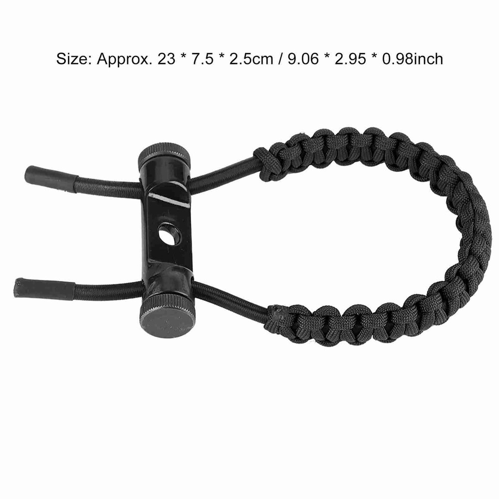 (Black)Archery Equipment Adjustable Compound Wrist Rope Polyester St NY