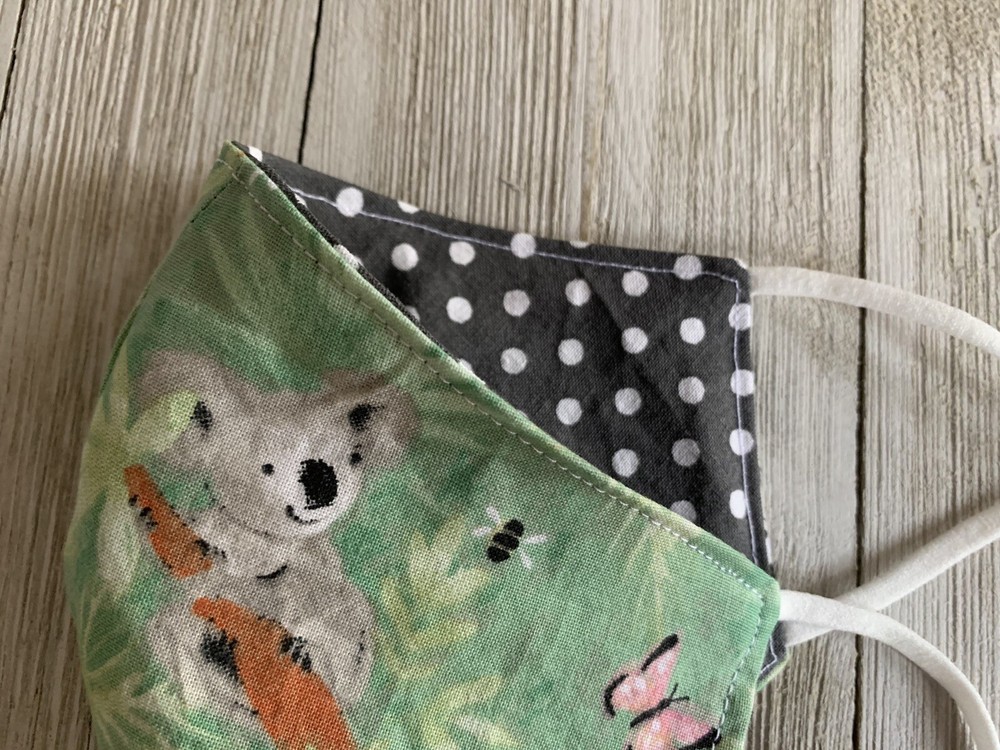 Koala Face Mask - Adjustable, Reversible, Handmade In USA