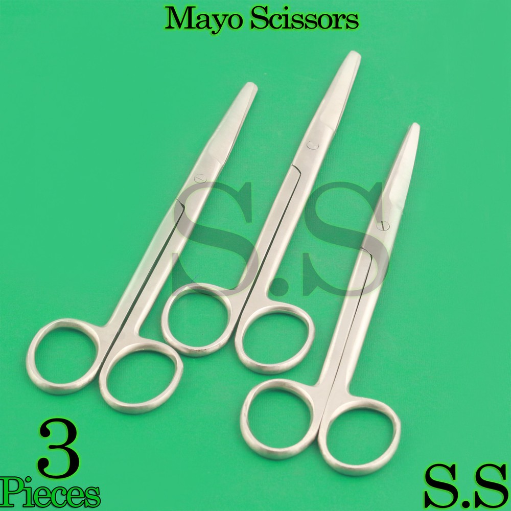 3 MAYO DISSECTING SCISSORS Straight 7'' SURGICAL INSTRUMENTS