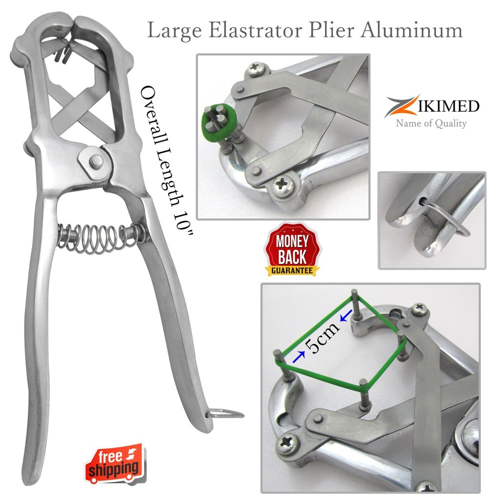 Elastrator Large Castrating Pliers Or Tail Docker 10″ Long Aluminum