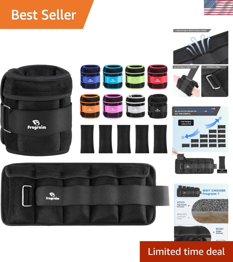 Adjustable Ankle Weights 12 LBS Pair - Customizable Resistance for Any Workout