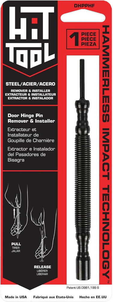 Door Hinge Pin Removal Tool – Spring-Driven Hinge Pin Punch & Steel-Faced Ham...