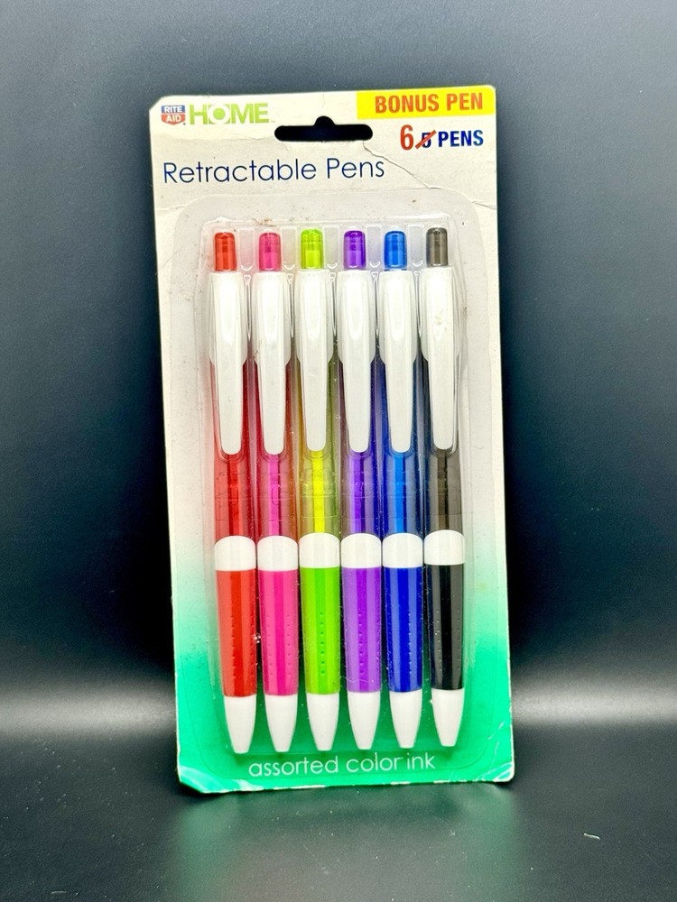 Rite Aid Multicolor Retractable Pens 6 Pack