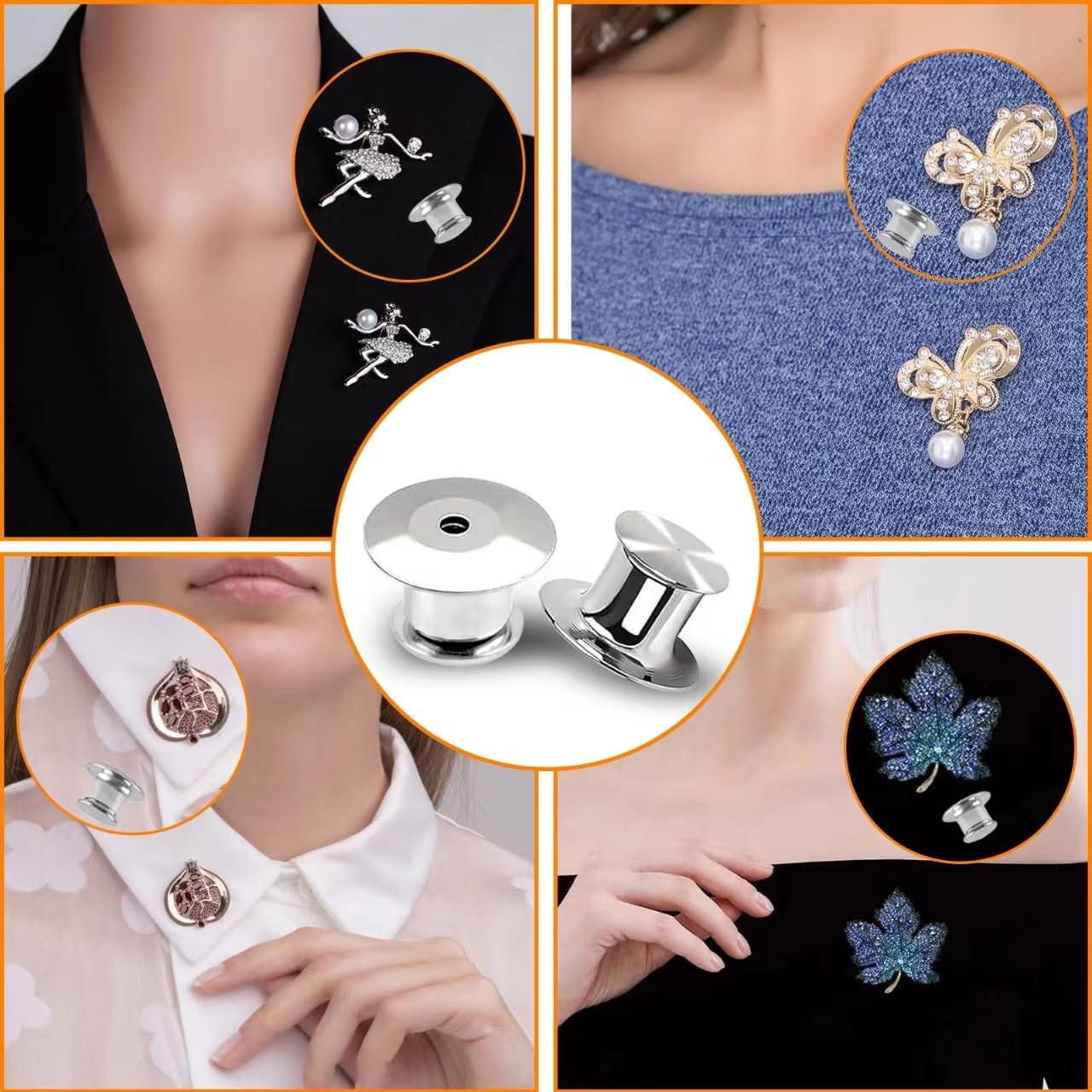 50 Pcs Metal Locking Pin Backs Pin Keepers Clasp Pin Backs Lockung Buckles