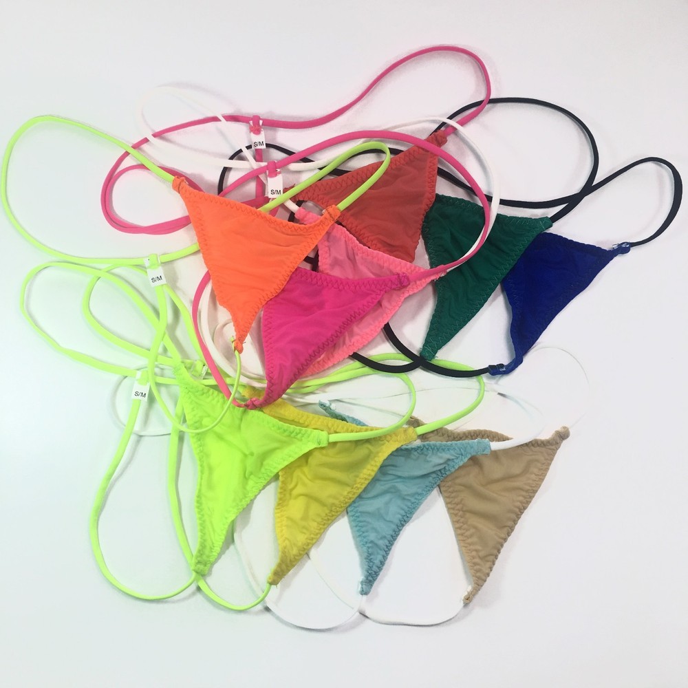 K7012 Mens String Thong Micro Flat Front Triangle Soft Semi C-thru for FUN