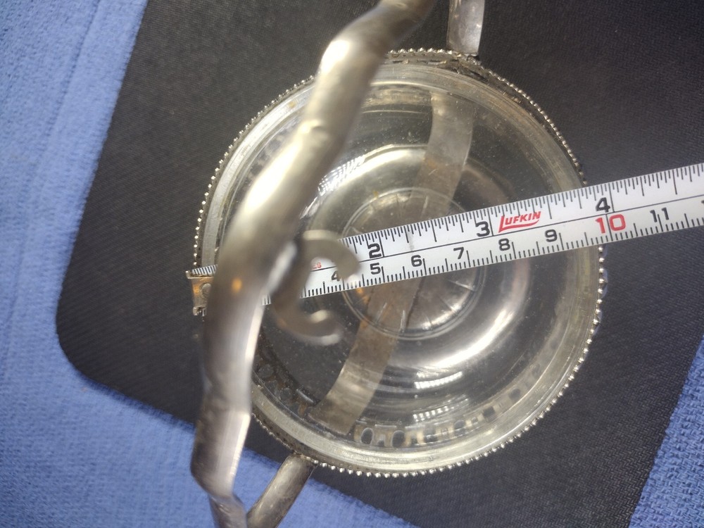 Silver and crystal handmade English plate/candy dish