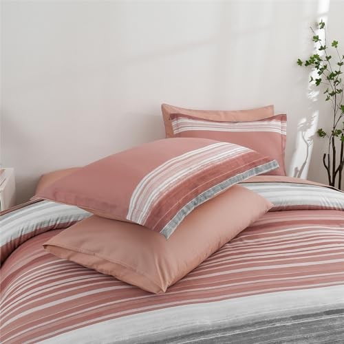 7 Piece Bed in a Bag Stripe Comforter Set Full Full(7 Piece Set) Blush Pink