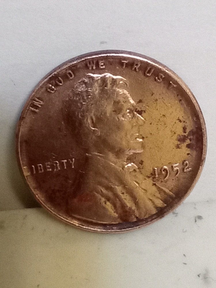 1952 wheat penny #1, L error, red, quantity=1