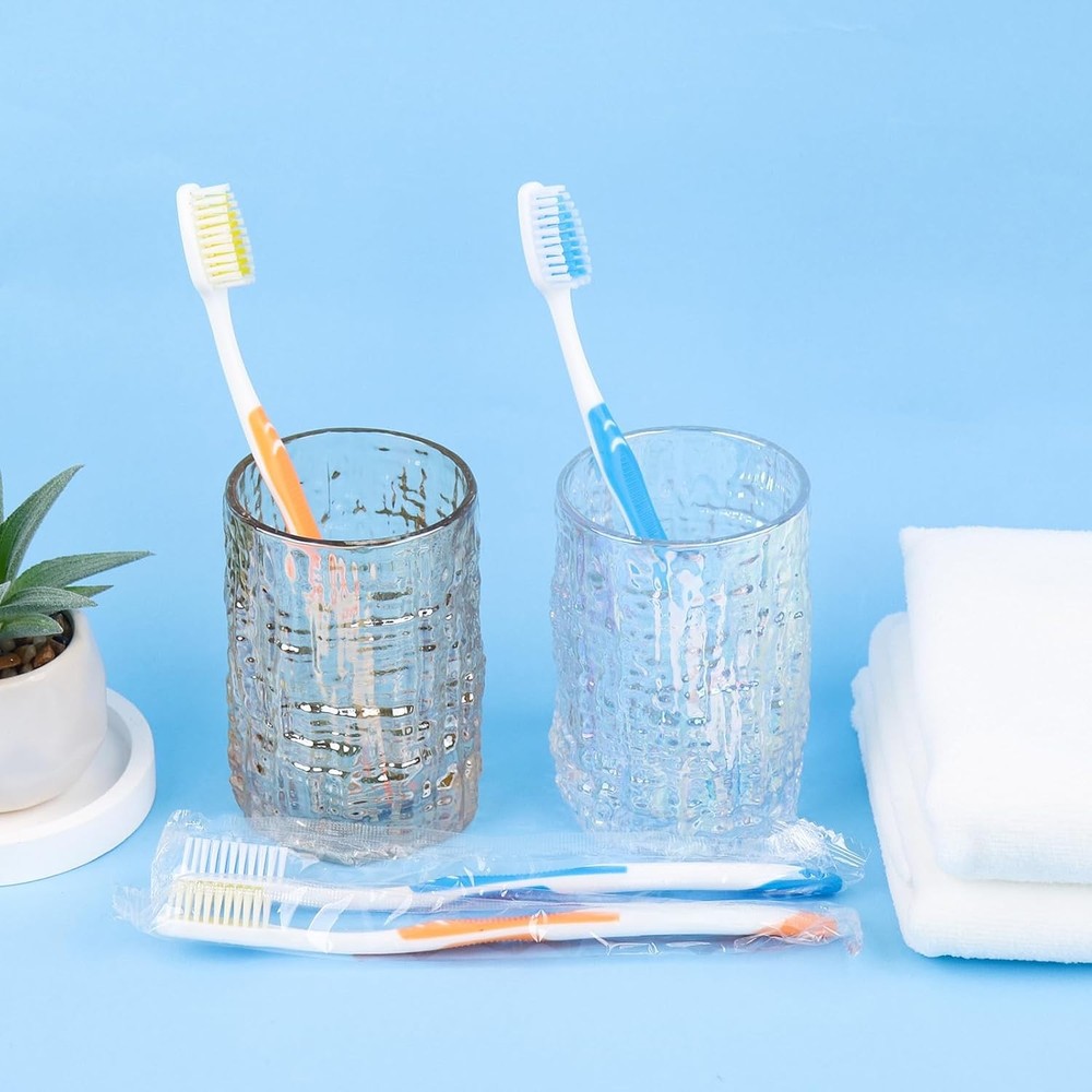 100 PCS Disposable Toothbrushes Individually Wrapped Bulk Toothbrush Pack, Mediu