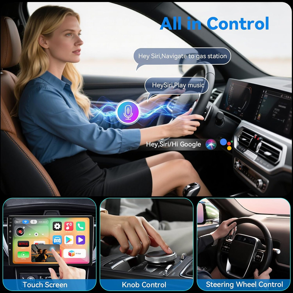 Adaptador CarPlay Inalambrico Bluetooth 2en1 Android Auto Plug Play iOS 10+ Auto