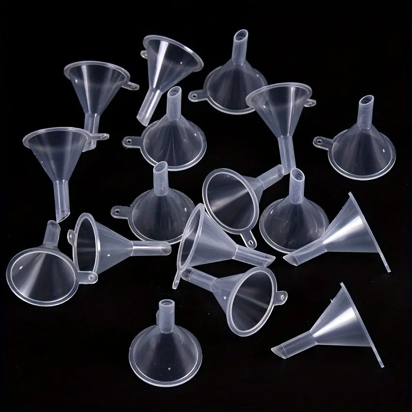 10-Pack Mini Plastic Funnels Small Funnel Set for Perfume Essential Oil Diffuser
