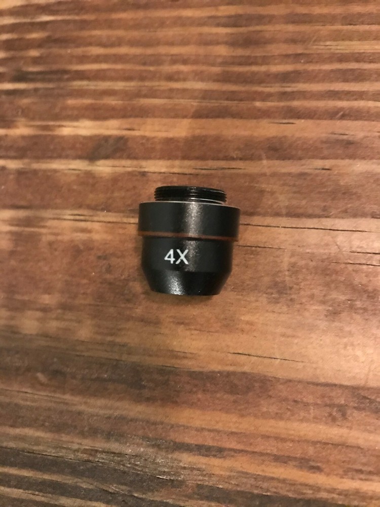 Ken-A-Vision Small 4X Achromatic Microscope Objective Lens (BLK) 15mm - (2 Pack)