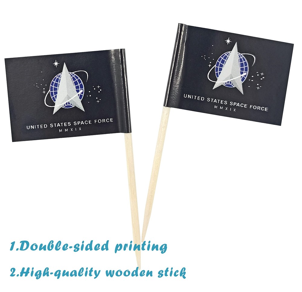200 pcs US Space Force Toothpick Flag Mini Small Cupcake Topper Flags USA