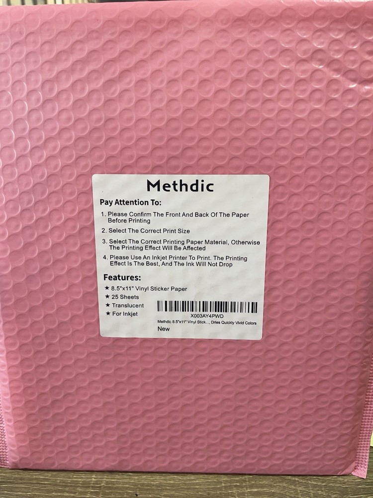 100 pcs translucent vinyl sticker paper for inkjet printer