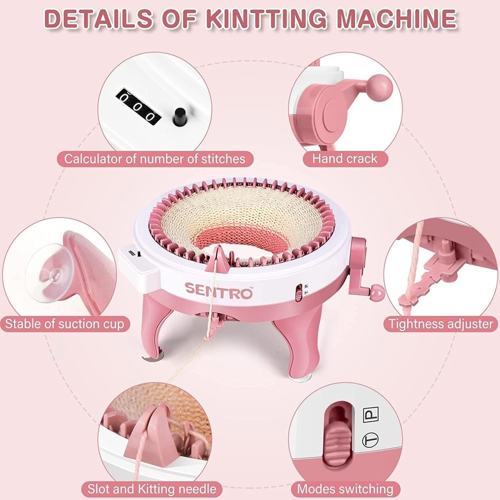 Knitting Machine 48 Needles Plastic Craft Kit Fast High Speed Portable