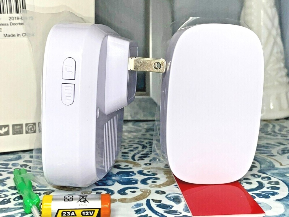 MoKo Wireless Doorbell, Plug-in Push Button with 36 Chimes, 4-Level Adjustable
