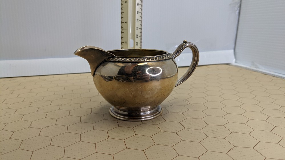 Oneida Fiesta Silver Plated 3" Tall Coffee Or Tea Creamer Pitcher with Handle