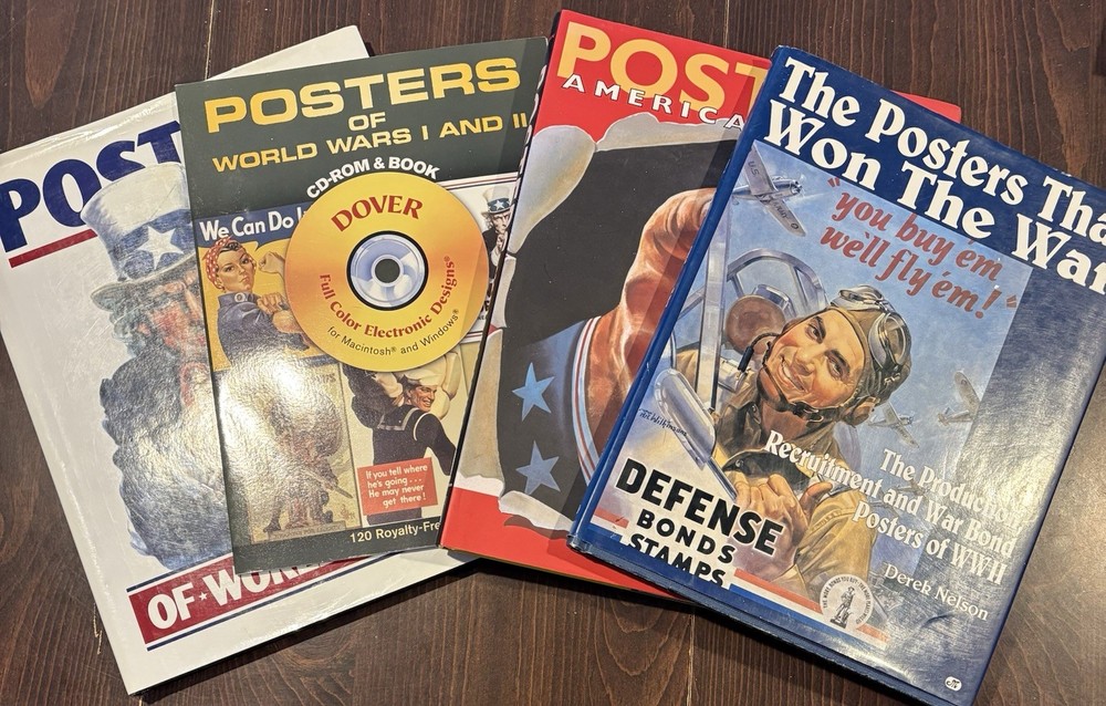 Lot Of 4 WWII Posters Reference Books