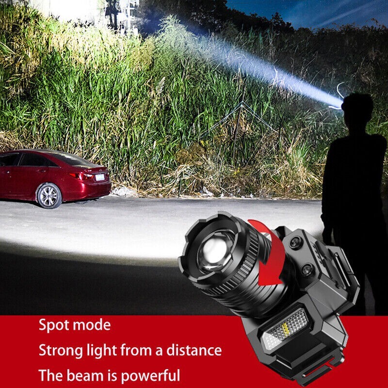 2 x Super Bright Headlamp Rechargeable Headlight Head Torch Work Lamp Flashlight