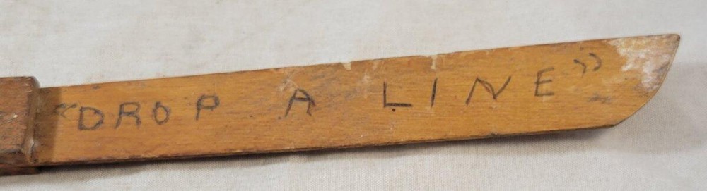 Vintage WWII Camp Greble Trench Art Letter Opener Drop A Line
