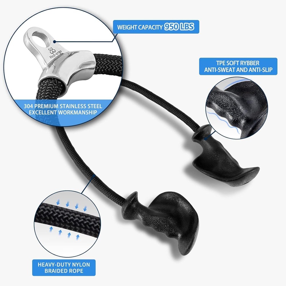 Tricep Rope with Ergonomic Handles, 36 Inch Tricep Pull Down RopeCable Machine