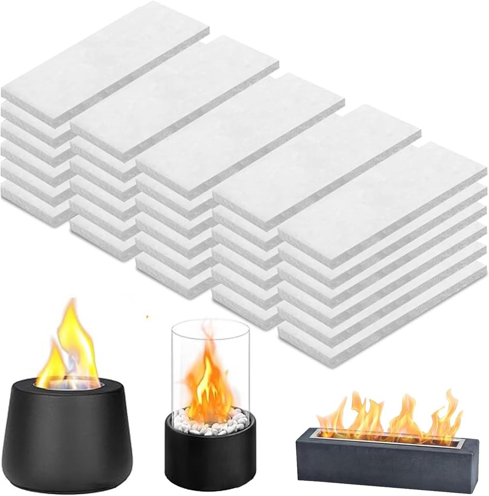 QPQ 30 Pcs Ceramic Wool Wick for Tabletop Fire Pit,Replacement Fireplace Inserts