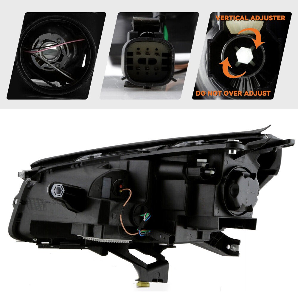 For 2013-2016 GMC Acadia Halogen Headlight w/ LED DRL Projector Left+Right Pair