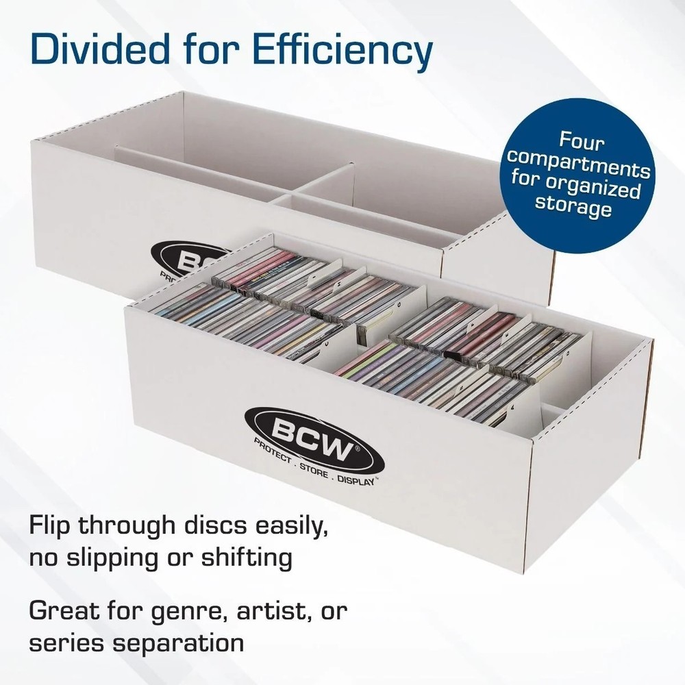 (6 ct) BCW CD Storage Box- Compact Disc Corrugated Cardboard Storage Box