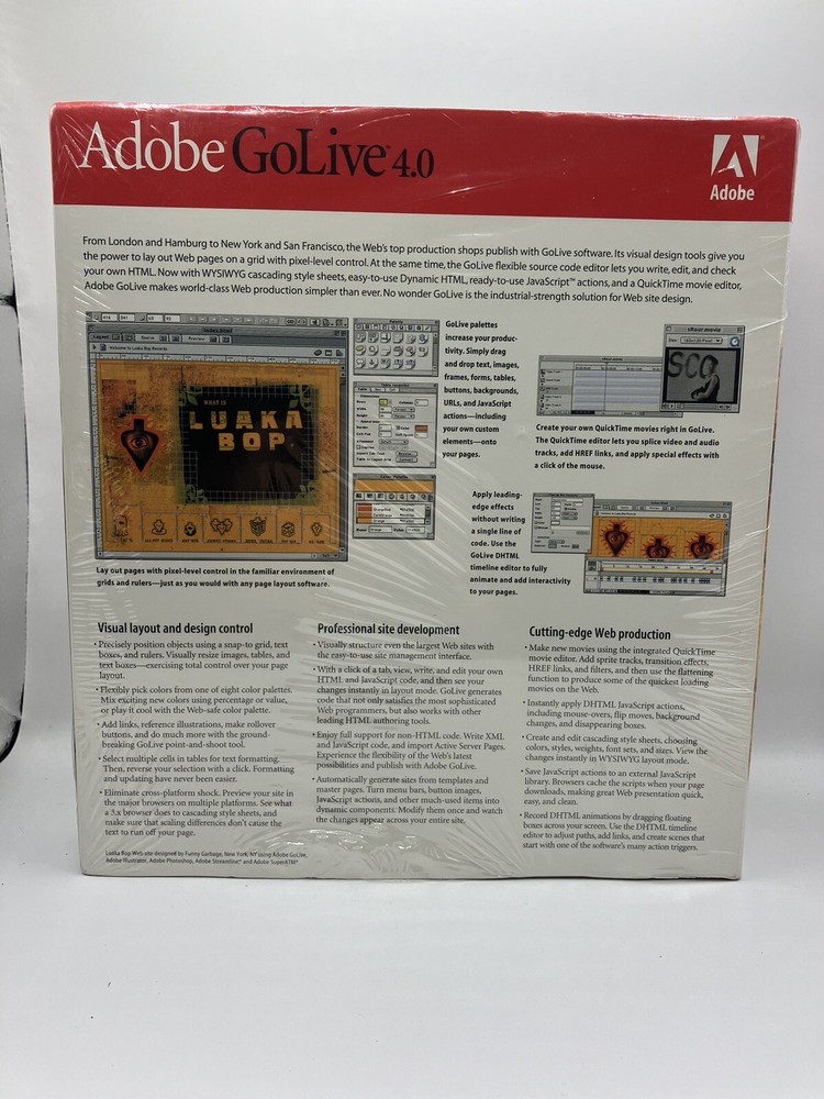 Adobe GoLive 4.0 Educational Version for Mac / with Serial Keys COMPLETE