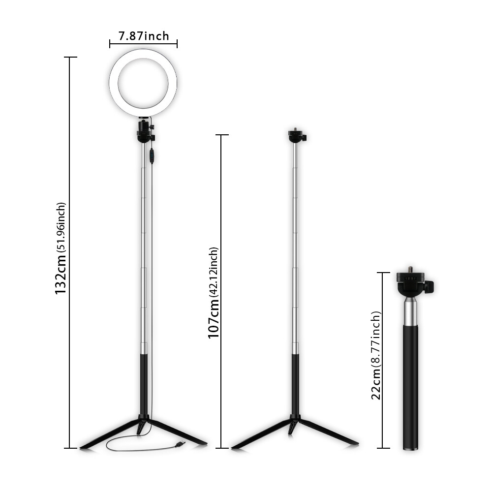 Ring Light Dimmable LED Fill Light with Stand for Video Live Camera Makeup