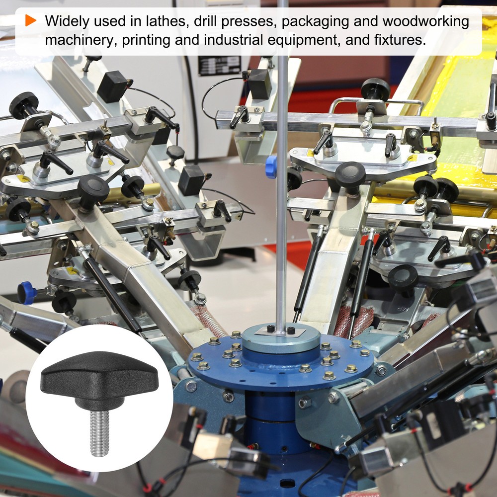 10pcs M6 x 16mm Male Thread Tee Wing Knobs Thumb Screw Clamping Knobs Grip Black