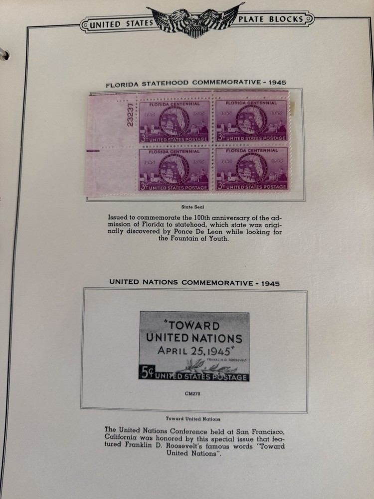 American Plate Block Album Volume II 1938-1950 Minkus Good Condition 26 Blocks