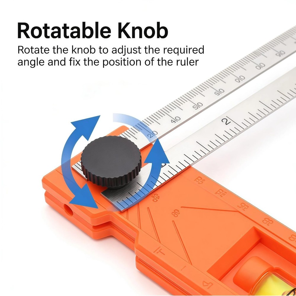 Adjustable Positioning Marking Protractor Tool, Multi-Angle Depth Measuring R...