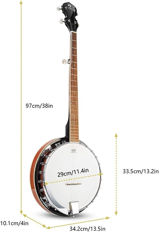 Beginner-Friendly 5-String Banjo Set with Adjustable Features & Bag
