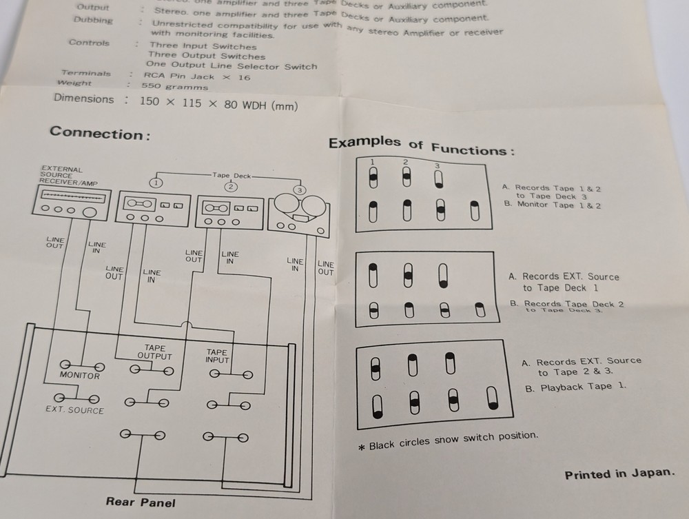 PROLINE VINTAGE MULTI-TAPE SELECTOR SWITCH