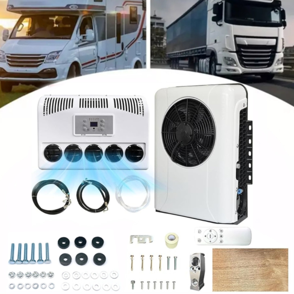 12V Split Air Conditioner 12000 BTU AC Kit Fit for Cab Semi Truck Bus Caravan RV