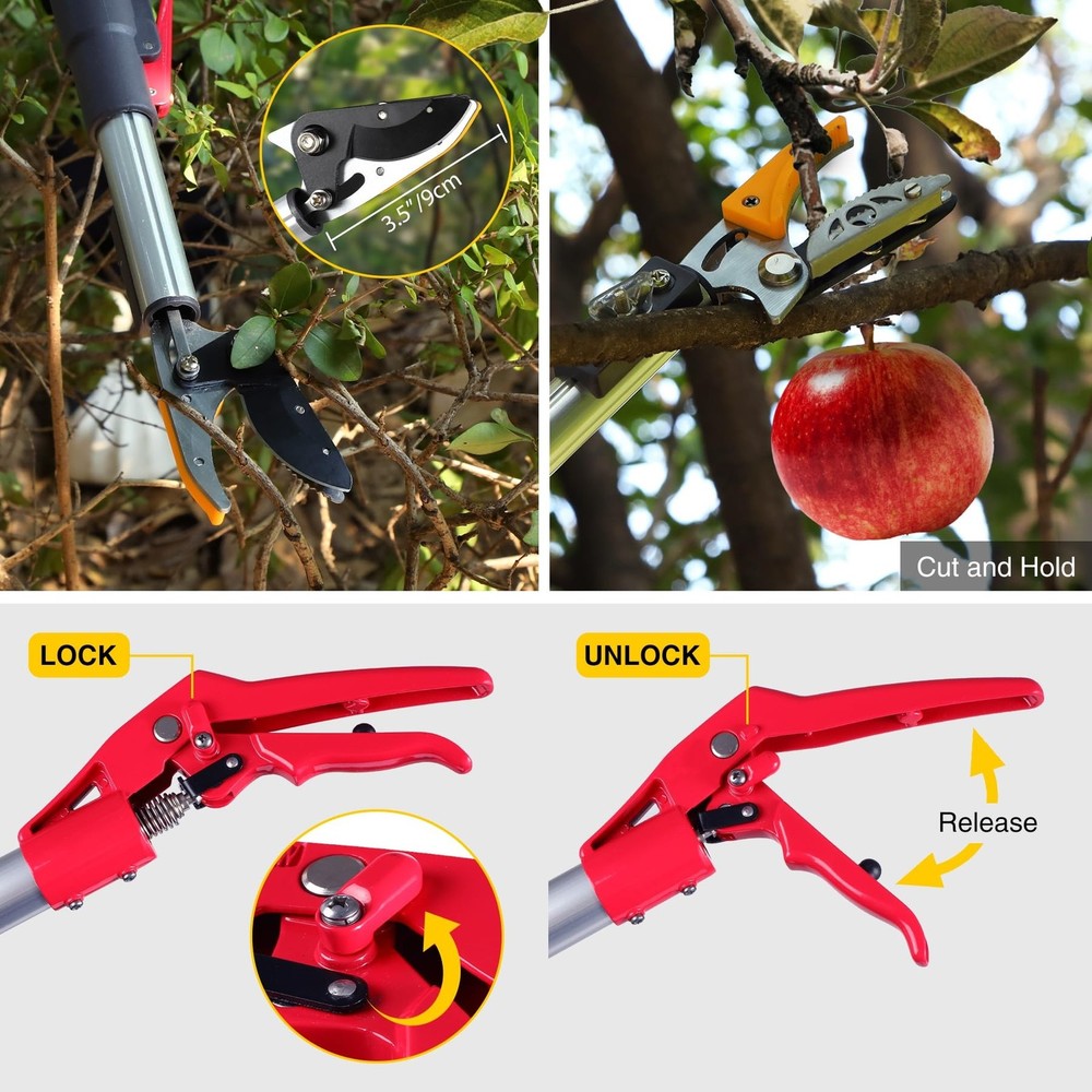 Lineslife Extendable Tree Pruner,Pole Pruner Pruning Shear, Telescopic Long H...