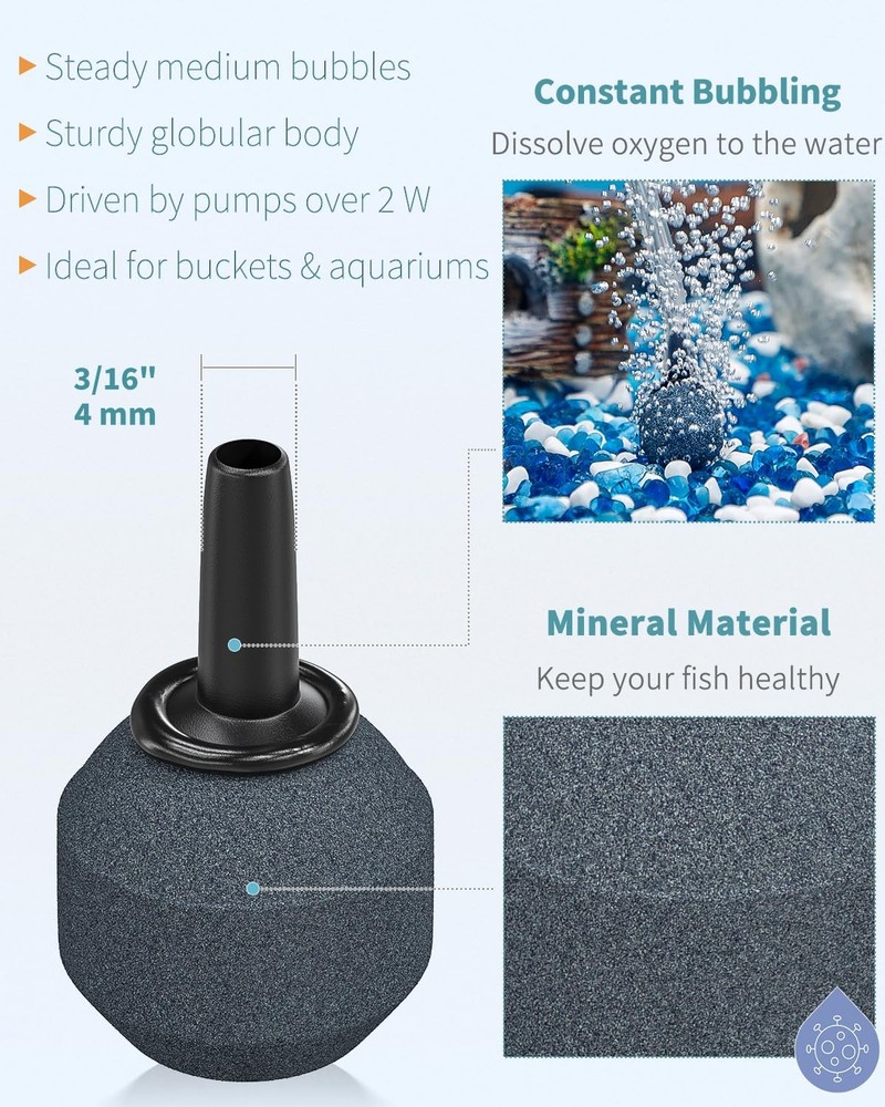 Pawfly Aquarium 0.8 Inch Air Stone Ball Bubble Diffuser Release Tool