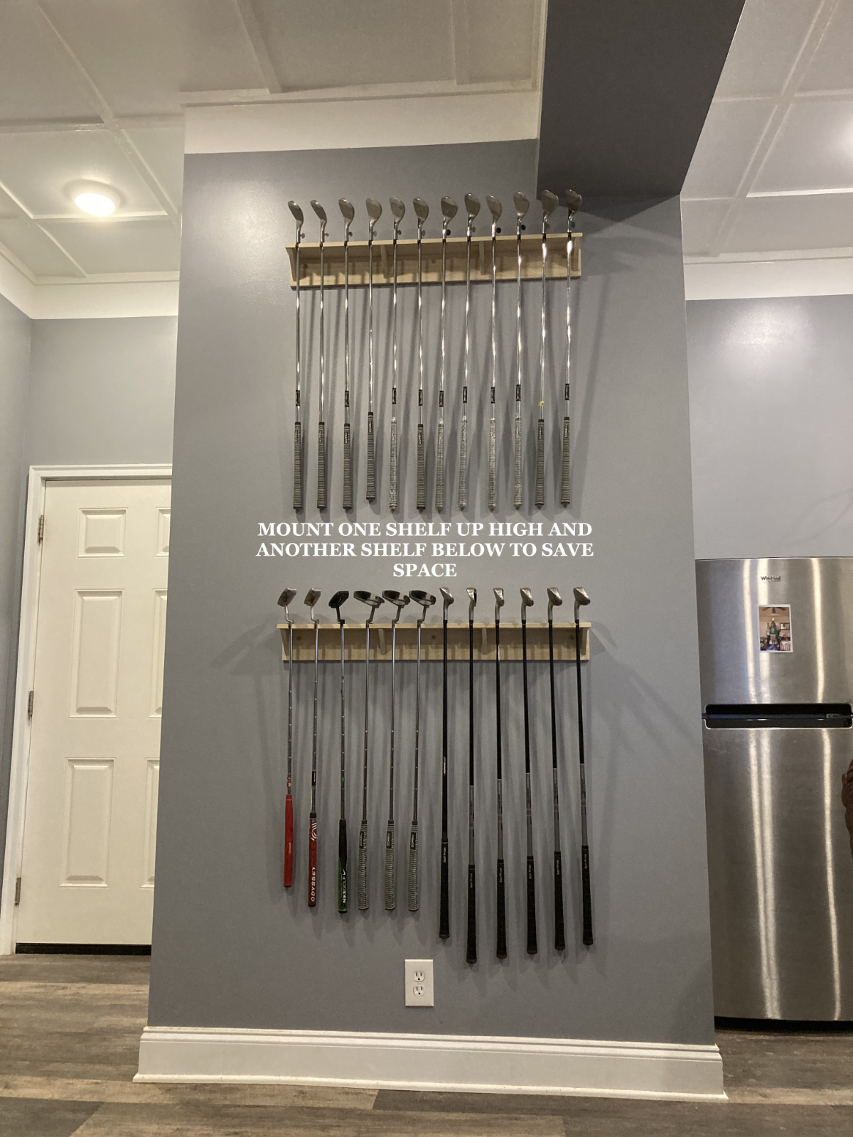 Horne Golf Putter Holder Golf Club Wall Display Rack Shelf 12 Club Holder