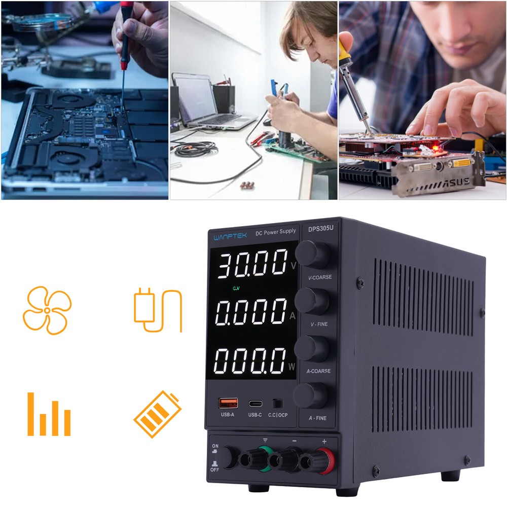 DC Power Supply Variable 30/60V 5/10A Switching Bench Power Supply Adjustable US