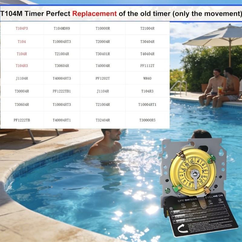 Effective Pool Pump Timing Device With Metal Motor And Clear Visible Display
