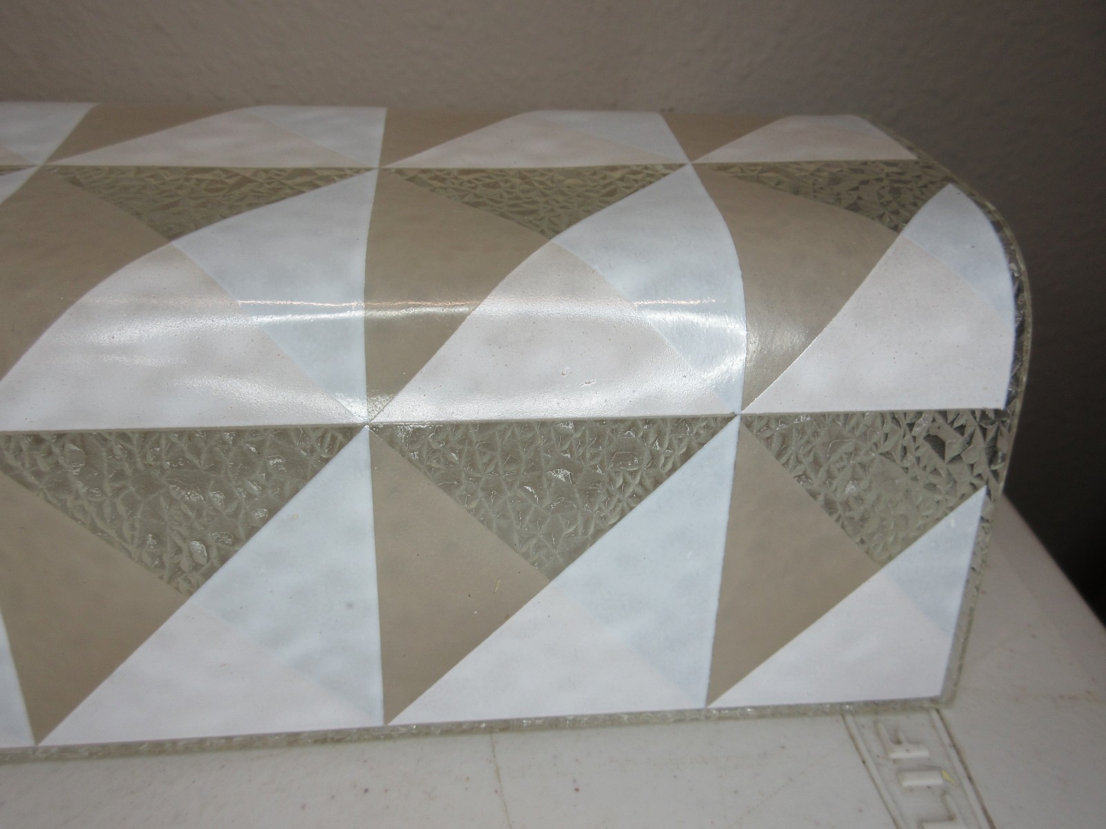 VTG Mid Century Modern Bathroom Vanity Glass U Shape Light Fixture - Glass Only