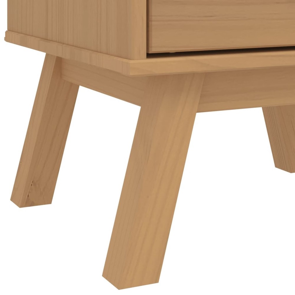 Bedside Cabinet Brown Solid pinewood with a wax finish Medium